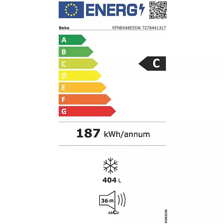 Congélateur armoire BEKO RFNE448E55W DN ELECTRO